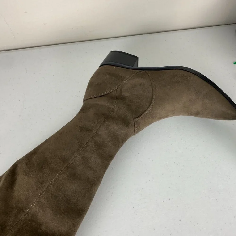 Marc Fisher Over‎ the Knee Boots Suede Brown Pointed Toes Womens 8